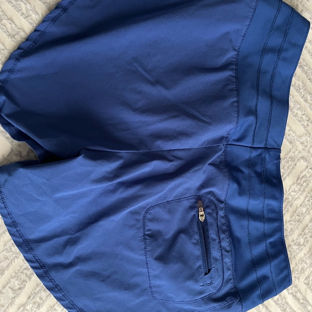Oiselle blue Roga shorts